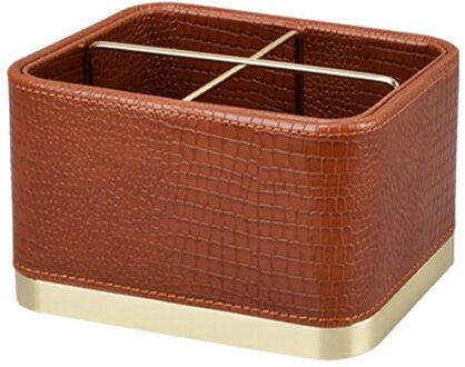 Licht Luxe Lederen Opbergdoos Desktop Veranda Compartiment Lederen Lade Sleutel Puin Sorteren Box rood