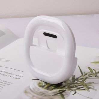 Licht Ring Draagbare Selfie Ring Telefoon Knippert Mobiele Telefoon Lens Vullen Licht Usb Oplaadbare Telefoon Accessoires Voor Mobiele Telefoons wit