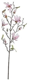 Licht roze Magnolia/beverboom kunsttak kunstplant  80 cm - Kunstplanten/kunsttakken - Kunstbloemen boeketten