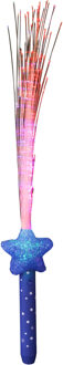 Licht toverstaf - blauw - magische LED verlichting - fiberstick stervormig