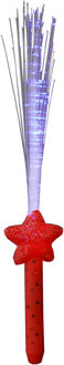Licht toverstaf - rood - magische LED verlichting - fiberstick stervormig