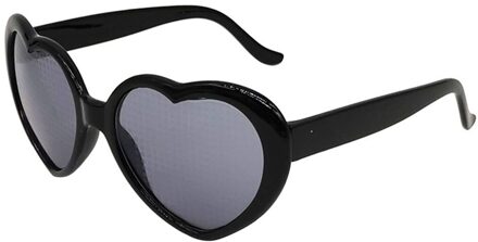 Licht Verandert In Liefde, Speciale Effecten Bril, Liefde, Perzik Hart Verjaardag Bril, Hartvormige, verlichting Verandert In Liefde, Sungla zwart