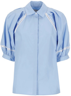 Lichtblauw Katoenen Overhemd met Geborduurde Details 3.1 Phillip Lim , Blue , Dames - 2XS