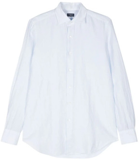 Lichtblauw Linnen-Katoen Overhemd Finamore , White , Heren - Xl,L,M,S
