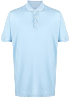 Lichtblauw Polo Shirt Fedeli , Blue , Heren - 2Xl,Xl,M