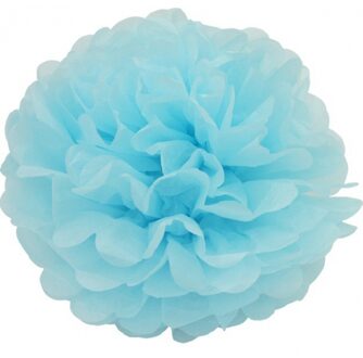 Lichtblauwe decoratie pompoms 25 cm - Feestdecoratievoorwerp