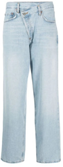 Lichtblauwe Distressed Straight Leg Jeans Agolde , Blue , Dames - W26