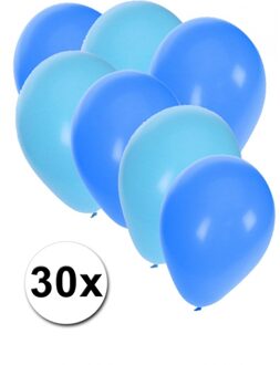 Lichtblauwe en blauwe ballonnen 30 stuks - Ballonnen Multikleur