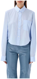 Lichtblauwe Geknipte Katoenen Overhemd Marni , Blue , Dames - S,Xs