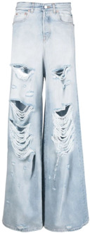 Lichtblauwe Gescheurde Baggy Jeans Vetements , Blue , Dames - W25