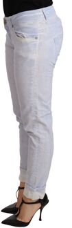Lichtblauwe Katoenen Vouwzoom Skinny Jeans - 26 (Taille)