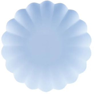 Lichtblauwe Kunststof Borden Kartelrand 22cm (4st)