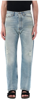 Lichtblauwe Loose-Fit Jeans Aw23 Palm Angels , Blue , Heren - W36,W31,W34,W30,W32