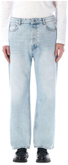Lichtblauwe Loose Fit Wide Leg Jeans Ami Paris , Blue , Heren - W34,W32,W33