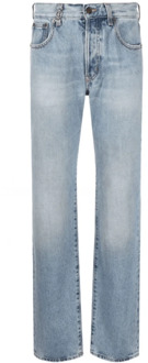 Lichtblauwe Straight-Leg Jeans Saint Laurent , Blue , Dames - W29
