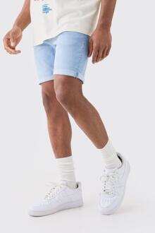 Lichtblauwe Stretch Denim Skinny Fit Shorts, Light Blue - 28
