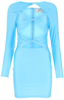 Lichtblauwe stretch nylon jurk Coperni , Blue , Dames - M