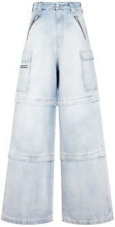 Lichtblauwe Transformer Baggy Jeans Vetements , Blue , Dames - W24,W25
