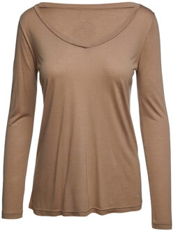 Lichtbruine V Hals Top Beige - XL