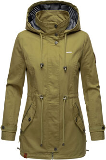 lichte dames tussenjas met afneembare capuchon Groen