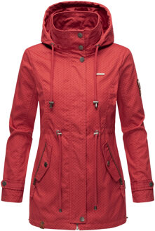 lichte dames tussenjas met afneembare capuchon - maat Rood