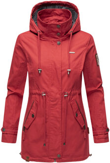 lichte dames tussenjas met afneembare capuchon - maat Rood