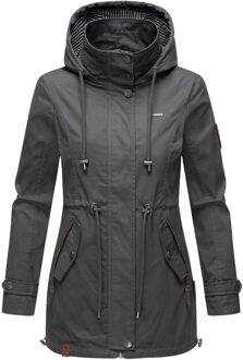 lichte dames tussenjas met afneembare capuchon - maat Zwart