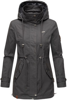 lichte dames tussenjas met afneembare capuchon - maat Zwart