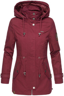 lichte dames tussenjas met afneembare capuchon Rood