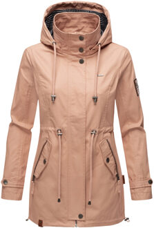 lichte dames tussenjas met afneembare capuchon Roze