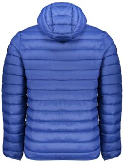 Lichte Gewatteerde Jas met Kap - maat 2XL Middelblauw