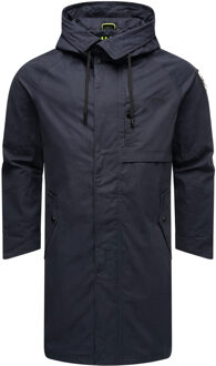 lichte herenjas Yaroon van katoen met lange pasvorm - maat M Blauw