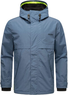 lichte herenjas Zanjaar met fleecevoering en 2-weg ritssluiting Blauw - 2XL