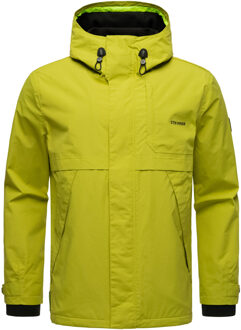 lichte herenjas Zanjaar met fleecevoering en 2-weg ritssluiting Groen