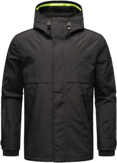 lichte herenjas Zanjaar met fleecevoering en 2-weg ritssluiting Zwart