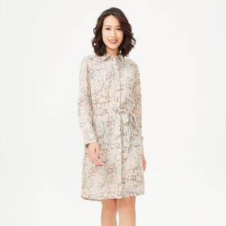 Lichte print shirt-jurk Crème - XS