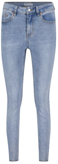 Lichte Stone Gebruikte Skinny Fit Jeans Red Button , Blue , Dames - S,3Xl