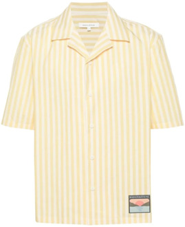 Lichtgele Strepen Resort Overhemd Maison Kitsuné , Yellow , Heren - Xl,L,S