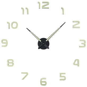 Lichtgevende Acryl Spiegel Grote Wandklok Quartz Woondecoratie 3D Diy Big Size Muursticker Klok Modern Unieke Stickers
