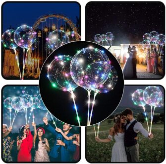 Lichtgevende Ballonnen Herbruikbare Lichtgevende Led Ballon Transparante Ronde Bubble Decoratie Partij Bruiloft #19725