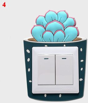 Lichtgevende Cactus Schakelaar Sticker Siliconen 3D Cartoon Leuke Schakelaar Cover 1Pc Schakelaar Bescherming Sticker Muur On-Off Sticker decor 4