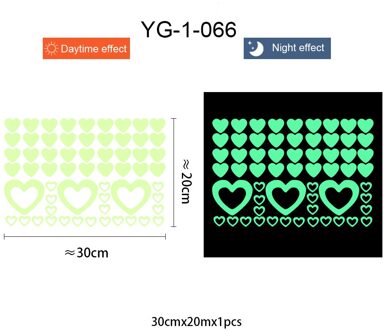 Lichtgevende Gemengde Hollow Heart Muursticker Golw In Het Donker Decor Voor Kinderkamer Muurstickers Peel & stok Pvc Behang