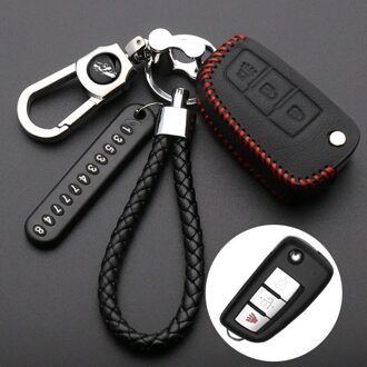 Lichtgevende Leather Key Cover 3 Knoppen Case Voor Nissan Qashqai J11 X-Trail Murano Maxima Altima Juke Auto Styling RZ-3L-R