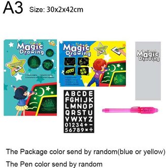 Lichtgevende Licht Tekentafel Graffiti Doodle Tekening Tablet Magic Board Tekenen met Licht Kids Schilderen Fun Educatief Speelgoed A3(30x2x42cm)