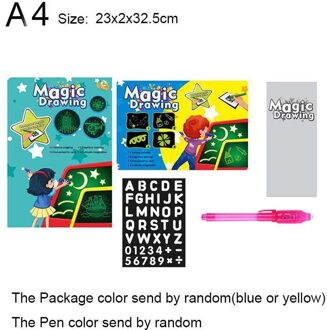 Lichtgevende Licht Tekentafel Graffiti Doodle Tekening Tablet Magic Board Tekenen met Licht Kids Schilderen Fun Educatief Speelgoed A4(23x2x32.5cm)