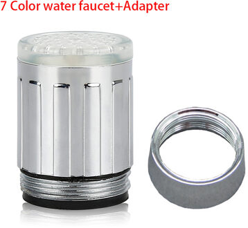 Lichtgevende Licht-Up Led Water Kraan Douche Tap Wastafel Water Nozzle Keuken Badkamer Kleurrijke Veranderende Glow Nozzle Douchekop 7 kleur en adapter
