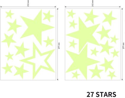 Lichtgevende Maan En Sterren Muurstickers Voor Kinderkamer Baby Nursery Home Decoration Muurstickers Slaapkamer Plafond Sterren 27stk ster