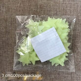 Lichtgevende Muurstickers Glow In The Dark Sterren Sticker Decals Voor Kids Baby Kamers Kleurrijke Fluorescerende Sticker Plafond Home Decor 3cm geel ster