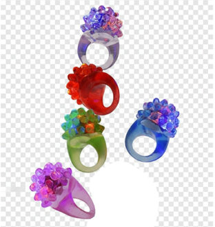 Lichtgevende party ring met LED knipperlicht transparant - Verkleedsieraden Multikleur