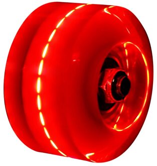 Lichtgevende Roller Skate Wielen Led Sliding Schaatsen Licht Up Quad Roller Skate Wielen Duurzaam Knipperende Vervanging Ролики Для Катан rood